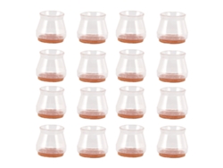 16 Protectores De Silicona Para Patas De Sillas Con Fieltro Transparente Antiarañazos Para Suelos 3,5x3,8x3,3cm