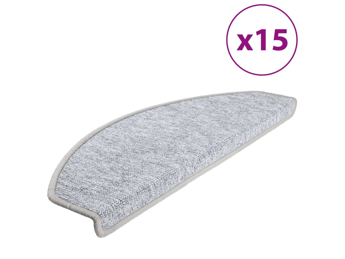 Maison Exclusive - Alfombrillas De Escalera 15 Unidades Gris Claro 65x24x4 Cm
