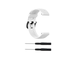 Pulsera de silicona blanca para GPS Garmin Fenix 6 Pro con rayas horizontales.