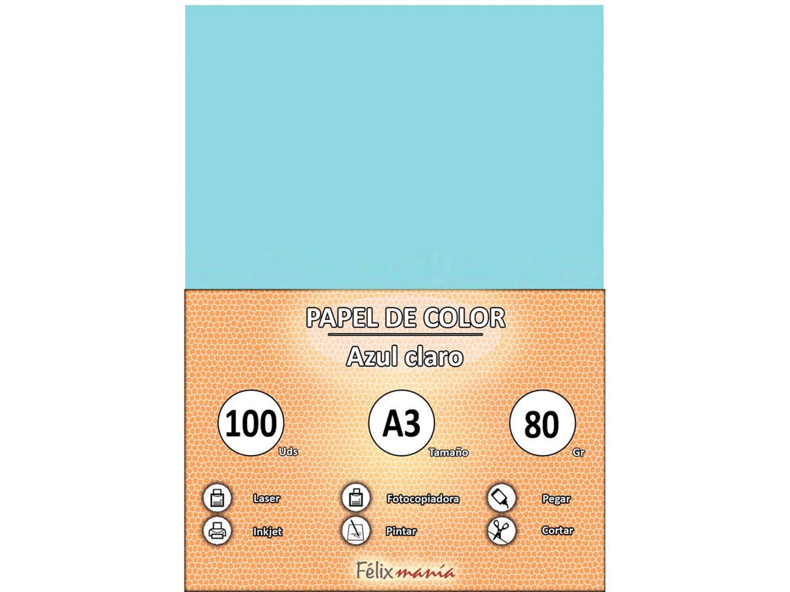 80Gr A3 Papel Azul Claro 100 Hojas