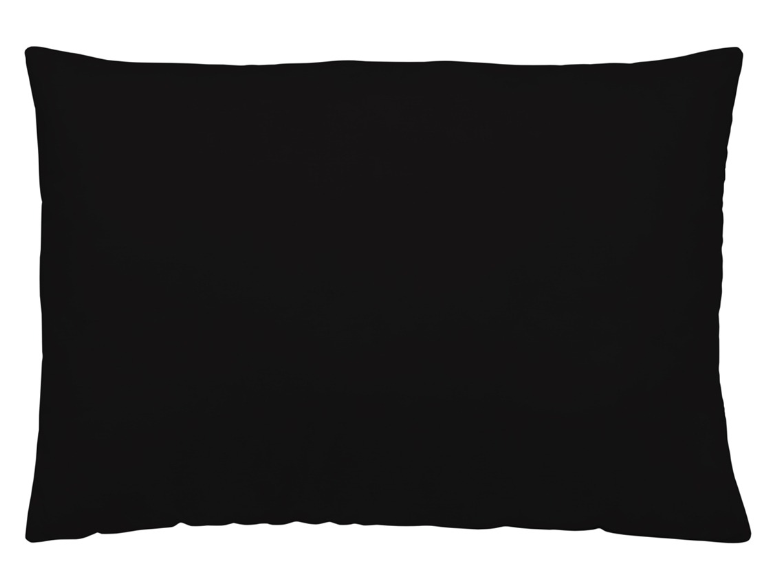 Funda de Almohada NATURALS Funda Almoahda Lisa Extra Fabricado Algodón Negro (45x90)