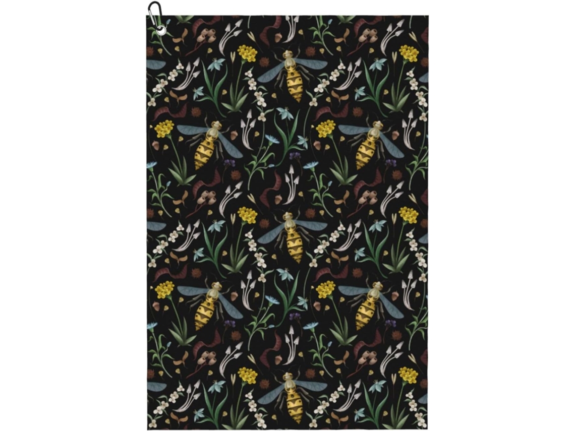 Accesorios para bolsas de golf con estampado de avispas y flores.