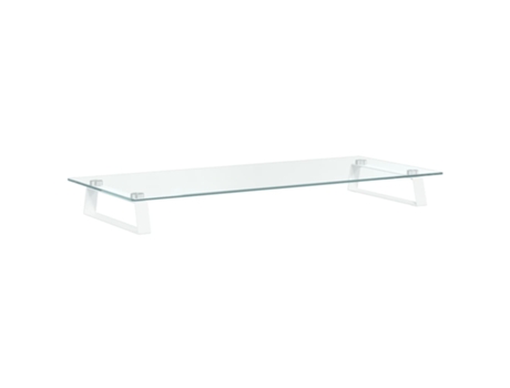 VIDAXL Soporte de monitor vidrio templado y metal blanco 80x35x8 cm