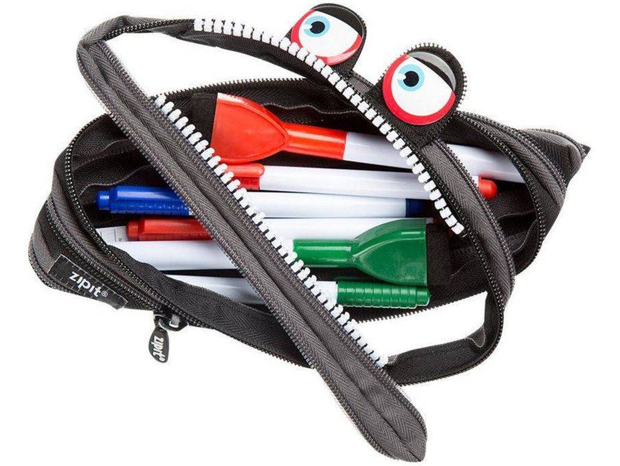 Estuches ZIPIT Wildlings Negro (22 x 10 cm)