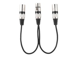 Adaptador Divisor De Cable Xlr Hembra De 30 Cm A Dos Machos Para Micrófonos Y Equipos Canon.