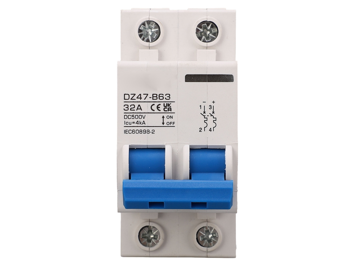 Disyuntor De Circuito 2p Pequeño Para Sistema Solar Pv 4000a Dc500v 32a