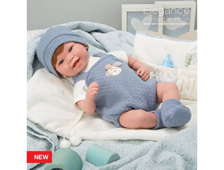 Muñeco ARIAS Elegance 45 cm con peso Zoe Lila c/ Accesorios (Edad Mínima: 0 Años - 46,5 x 21,5 x 30 cm)