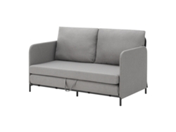Sofá cama Soini plegable diseño 2 en 1 espuma textil metal 78 x 125 x 67 cm Gris claro [EN.CASA]