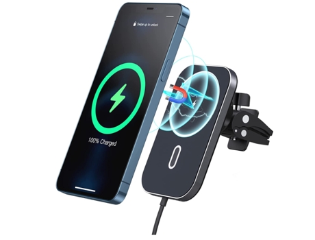 Cargador Coche Inducción Qi Encendedor Cigarrillos Usb-C Carga Rápida BISBISOUS Negro