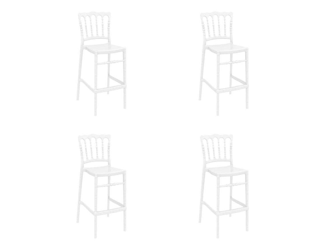 GARBAR OPERA Taburete Alto Interior, Exterior Blanco