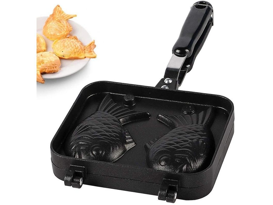 Máquina Para Hacer Gofres De Pescado Taiyaki Japoneses, De Acero Inoxidable Antiadherente, Con Panel De Cocción De Doble Cara.