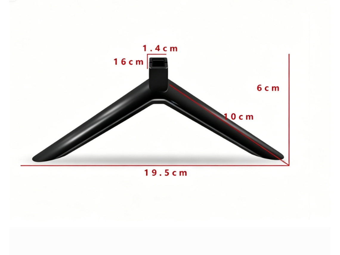 Suporte de mesa para TV de 24 polegadas, 19,5 cm, preto, com design estável ZYBLSSBB