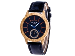 Reloj De Cuarzo Con Correa De Cuero Pu De Moda Dial Redondo Simple Para Mujer (negro)