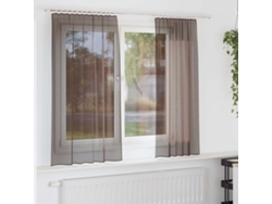 Cortinas De Gasa Con Trabillas 2 Uds. Marrón