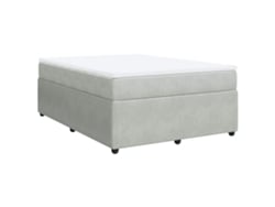 Maison Exclusive - Cama Box Spring Con Colchón Terciopelo Gris Claro 160x200 Cm
