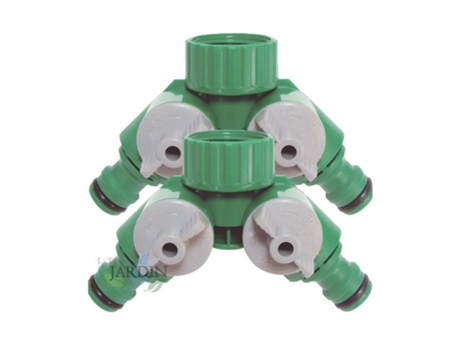 Conector Rapido Manguera Tuberia Adaptador de 2 Vias Grifo Doble Riego Por Goteo Riego 3/4'' Pack 2 SUINGA