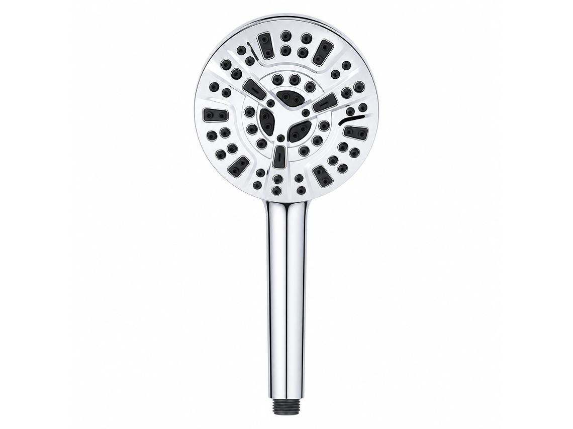 Alcachofa De Ducha Polski Abs Cromado 13 Cm 1 Unidad 10 Modos Con Filtro Y Manguera Para Baño Familiar
