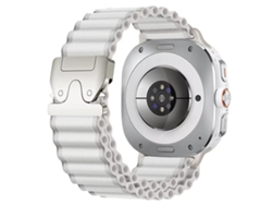 Samsung Galaxy Watch 8/8 Classic Nylon Sport Off-Road Bracelet con cierre de paracaídas, blanco + hebilla plateada XIAOMOYU