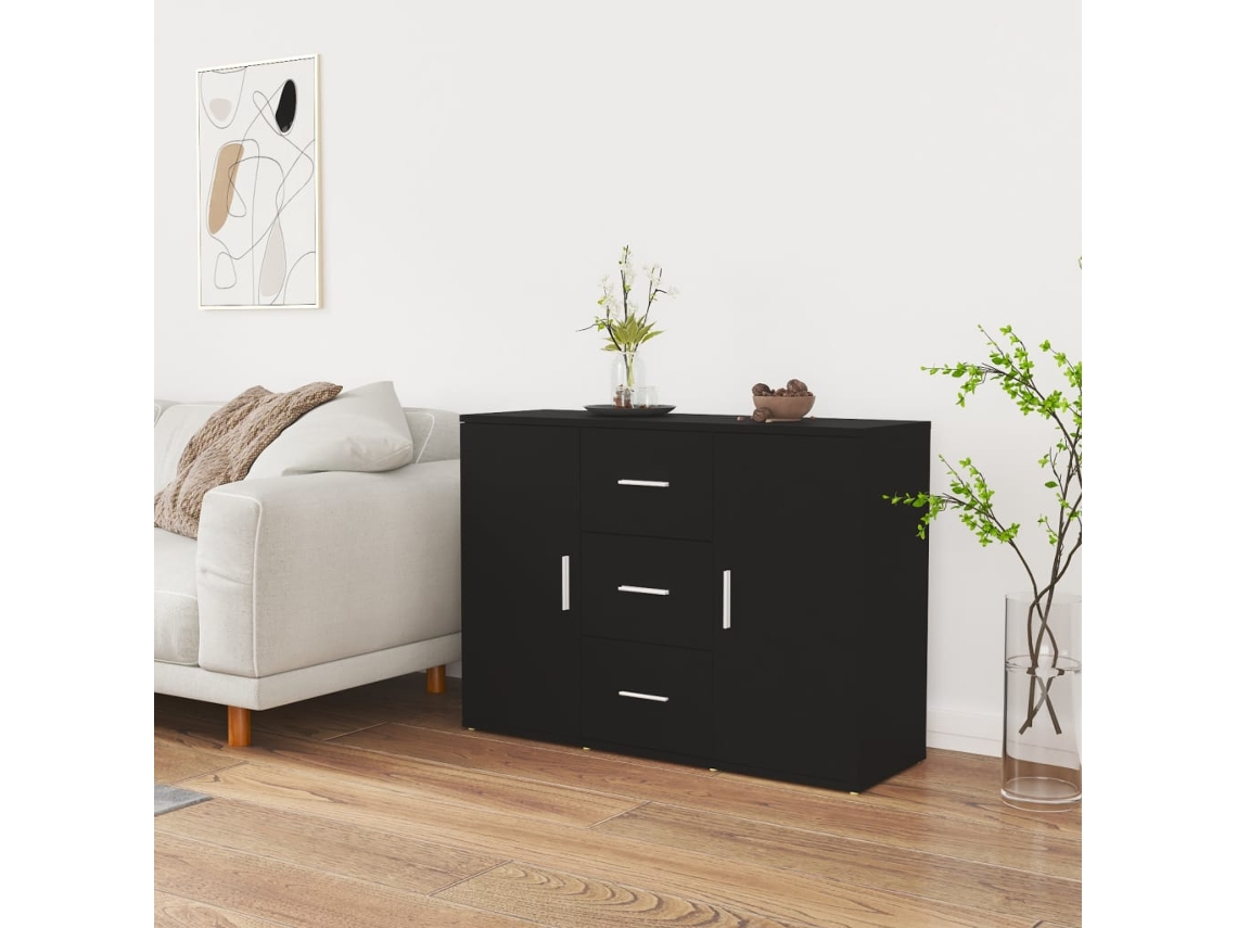 Lovely Home Aparador 91X29,5X65 Cm Derivados de Madera Negro