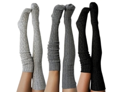 3 Pares De Calcetines Por Encima De La Rodilla, Calcetines Cálidos De Punto Hasta La Rodilla, Medias Suaves De Invierno Cuich