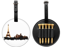 Bolsa para Tees de Golfe com silhueta da Torre Eiffel, fácil de transportar e eficiente, S/MARCA