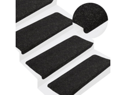 Alfombrillas autoadhesivas para escaleras (15 unidades, 65 x 24,5 x 3,5 cm, antracita, DKD HOME DECOR)