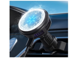 Cargador Inalámbrico Para Coche Con Refrigeración Electrónica, Carga Rápida De 15 W, Magnético, Con Anillo De Silicona Antideslizante Y Esta