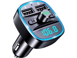 Transmisor FM Bluetooth 5.0 en el coche, cargador de coche con puerto USB dual