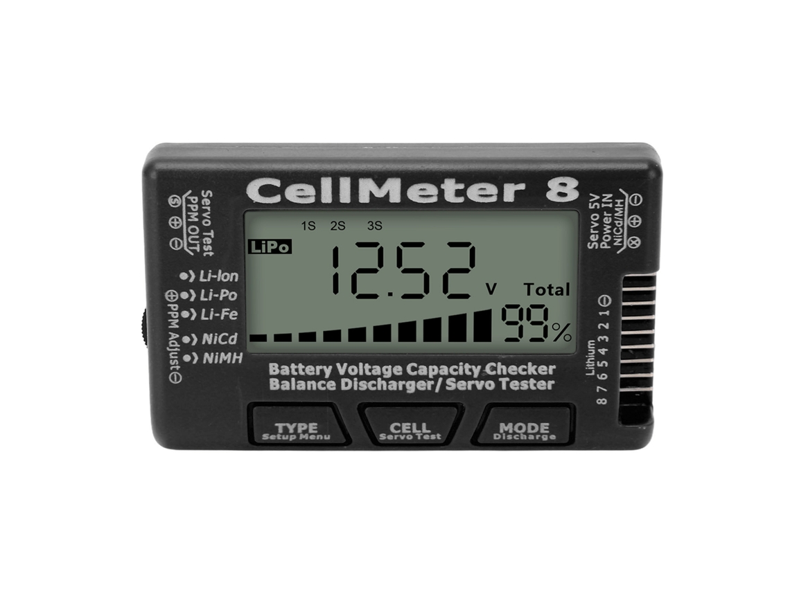 Probador Digital De Capacidad De Batería, Descargador Balanceado, Probador De Servo Para Lipo Negro