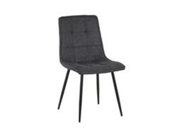 Lúzete - Silla de comedor tapizada en gris marengo con patas negras Tulum
