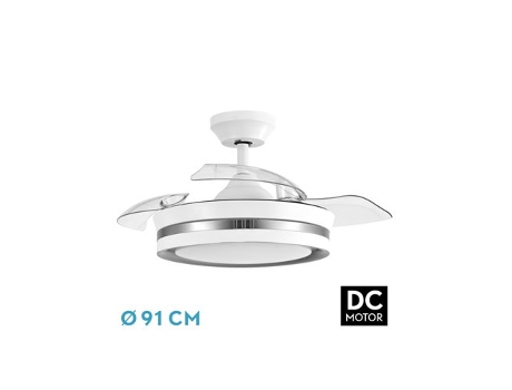Ventilador DC Viper Blanco/Plata 48W 3 Aspas FABRILAMP
