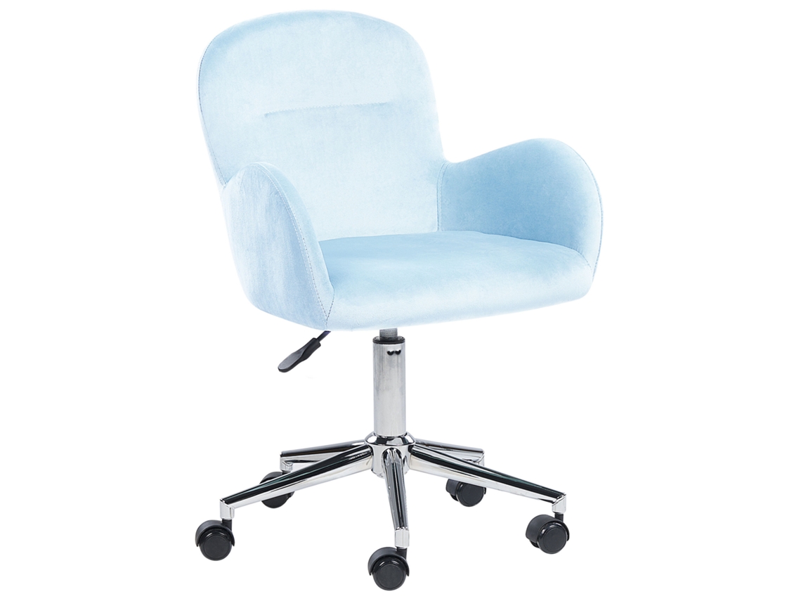 Silla de oficina BELIANI Priddy de Terciopelo Azul 60x60x91