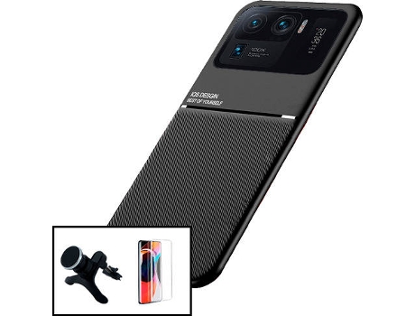 Kit Protector de Pantalla de Vidrio Templado + Carcasa + Soporte Magnético Xiaomi Mi 11 Ultra PHONECARE Magnetic Lux Negro