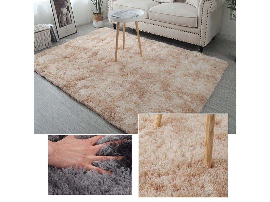 Rebe-almohadilla Suave Ultra Teñido De Degradado Alfombra Rectangular Peluda Para Salón Dormitorio Balcón Pasillo