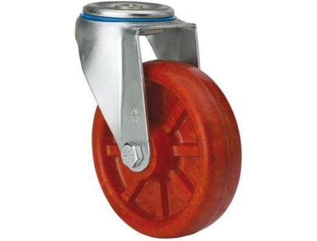 Rueda giratora agujero m12 inox.20zvli100-td resina marron eje liso ALEX