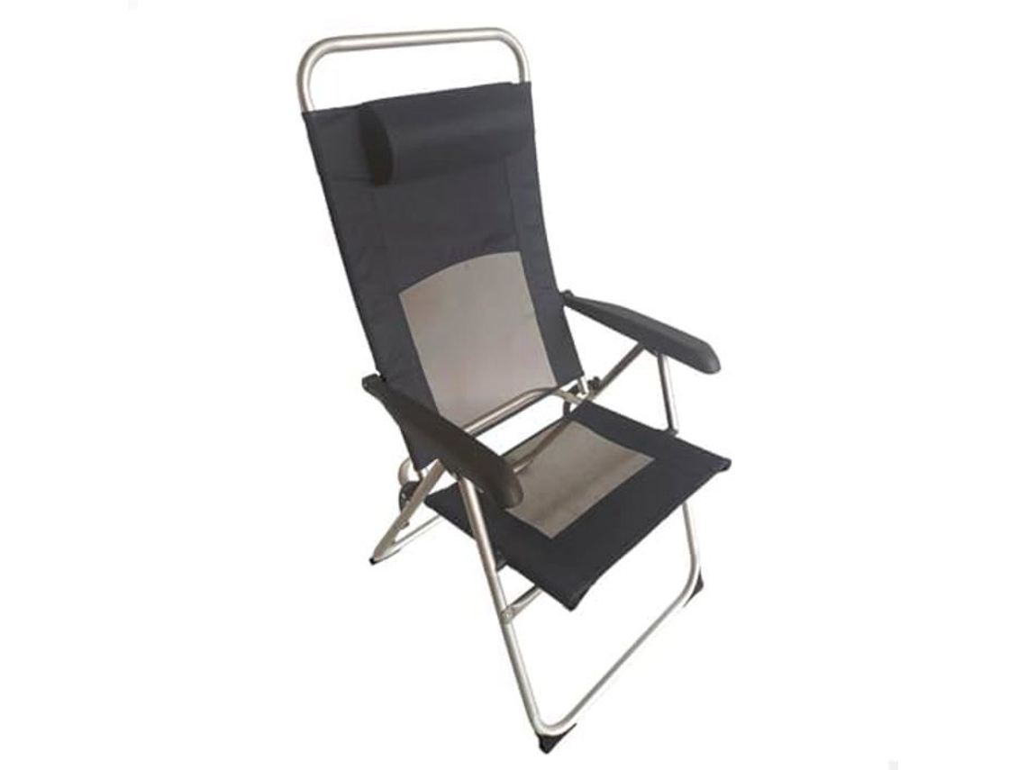 AKTIVE Silla de playa plegable pequeña azul c/asa de hombro
