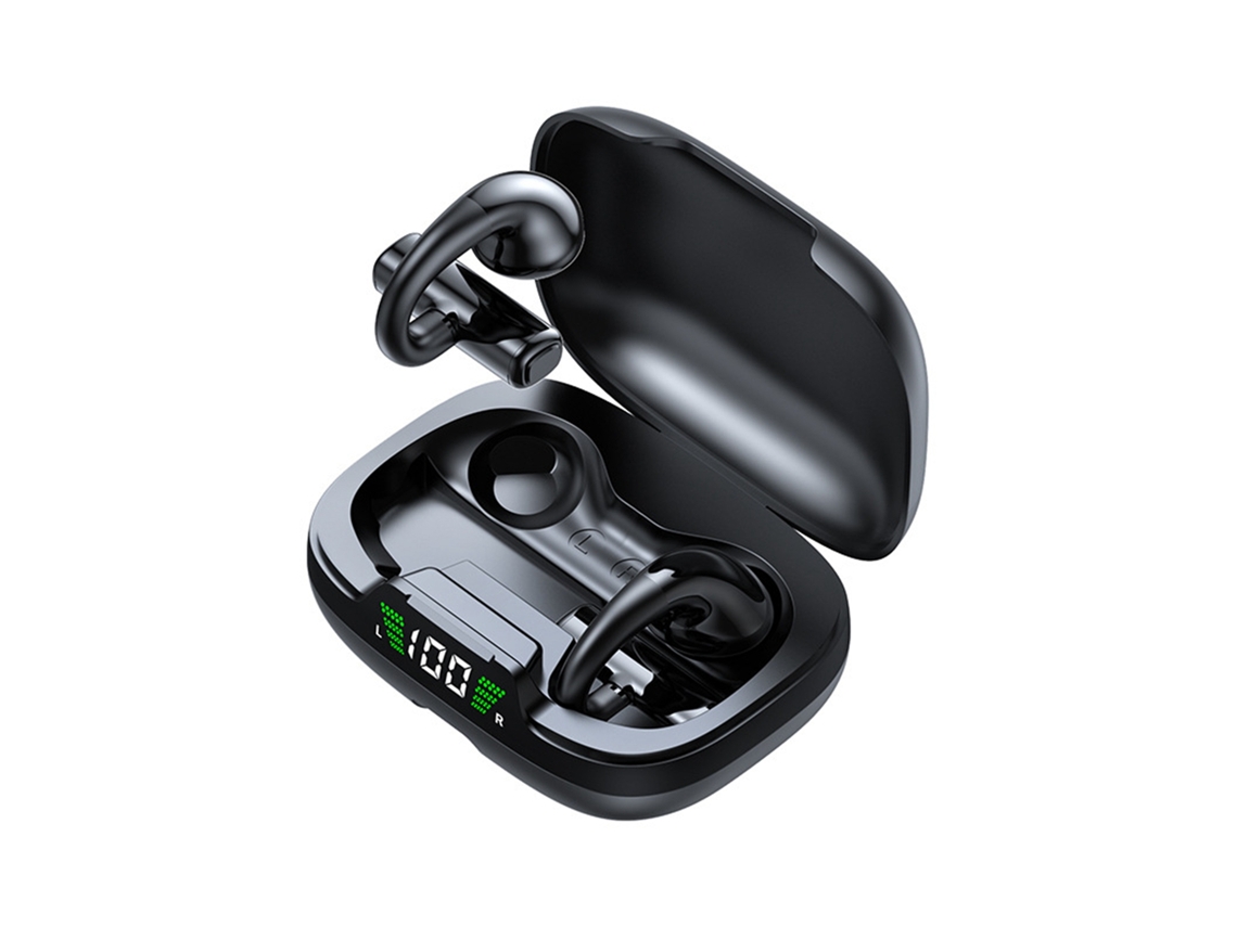 Auriculares Bluetooth Anillo De Cobre Real Bajo Consumo Clip-on Jr03 Uso Sin Sensación Negro