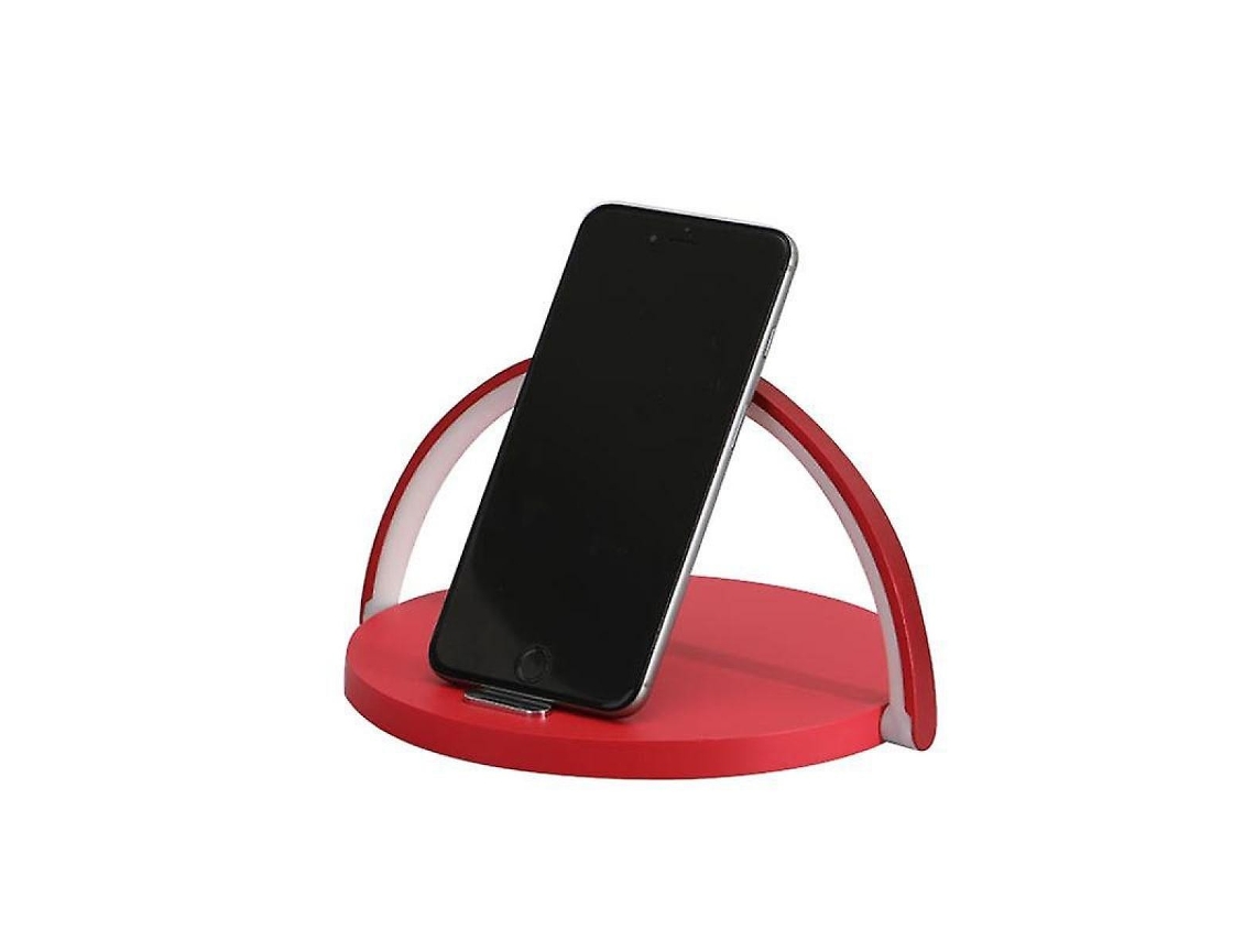 Lámpara de mesa LED Lámpara de lectura Lámpara de noche con cargador inalámbrico rápido (rojo)