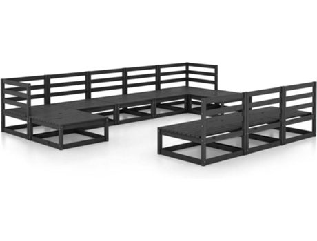 Conjunto 10 de muebles de jardín VIDAXL madera maciza de pino