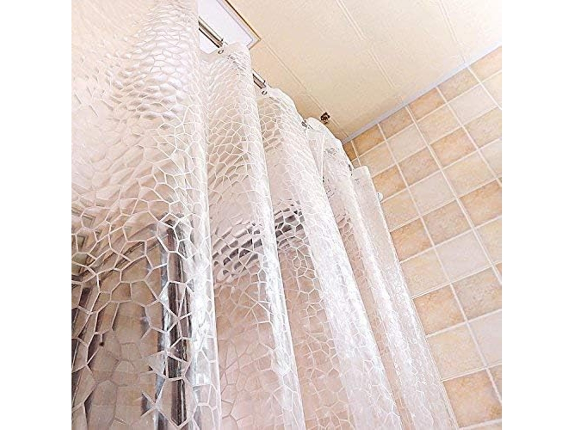 Cortina de ducha gruesa transparente para baño, 80 x 180 cm Jortmrd