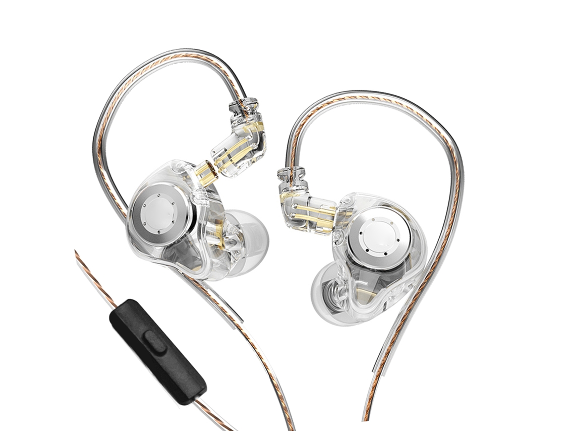 Auriculares intrauditivos Yhl Kz Edx Pro para monitorización de escenario con unidad dinámica magnética dual, graves potentes, cable desmontable y micrófono.