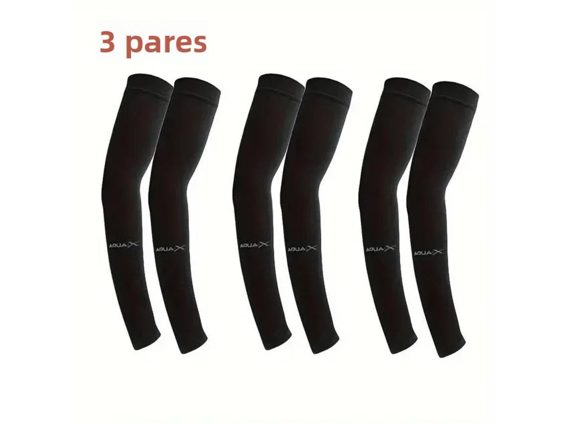 (paquete De 3 Pares Negros) Mangas De Protección Solar Transpirables Para Brazos - Mangas De Protección Uv Unisex