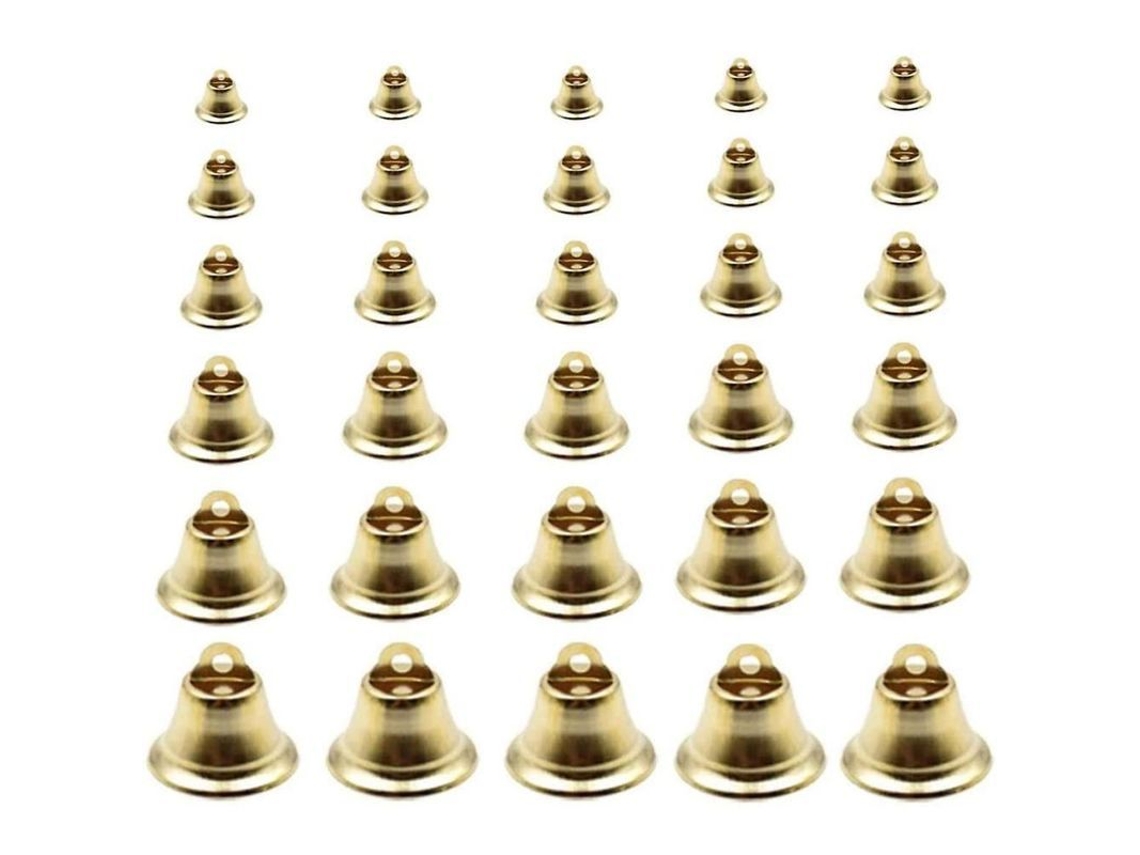 2026-100 Campanas Mini Doradas De Hierro Para Decoración Navideña Halloween Pascua Fiesta 1,4 Cm X 100