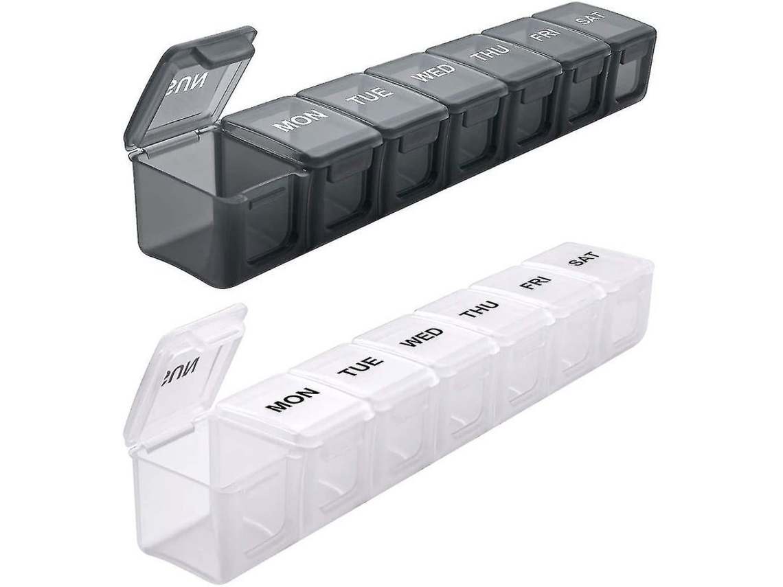 Organizador De Pastillas Semanal Extragrande, 2 Piezas, Cajas Diarias Xl De Sukuos