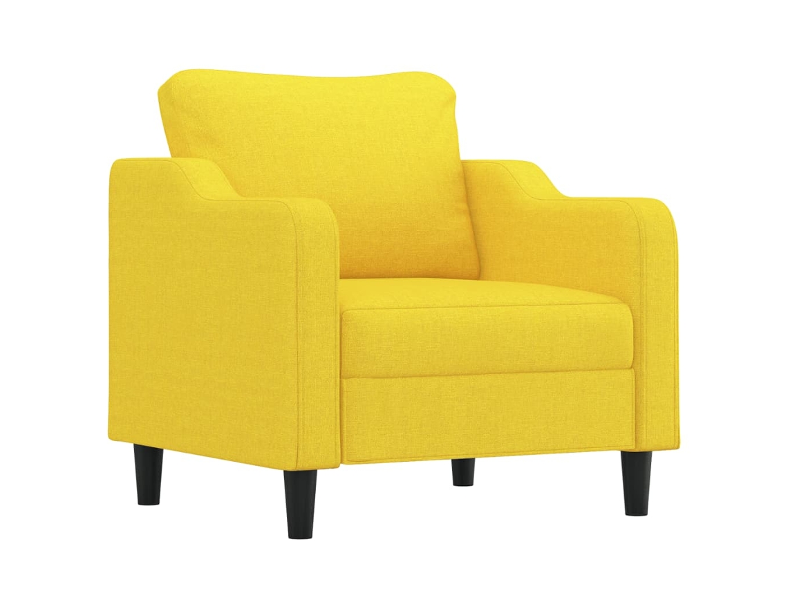 Juego De Sofás Con Cojines 4 Piezas Tela Amarillo Claro