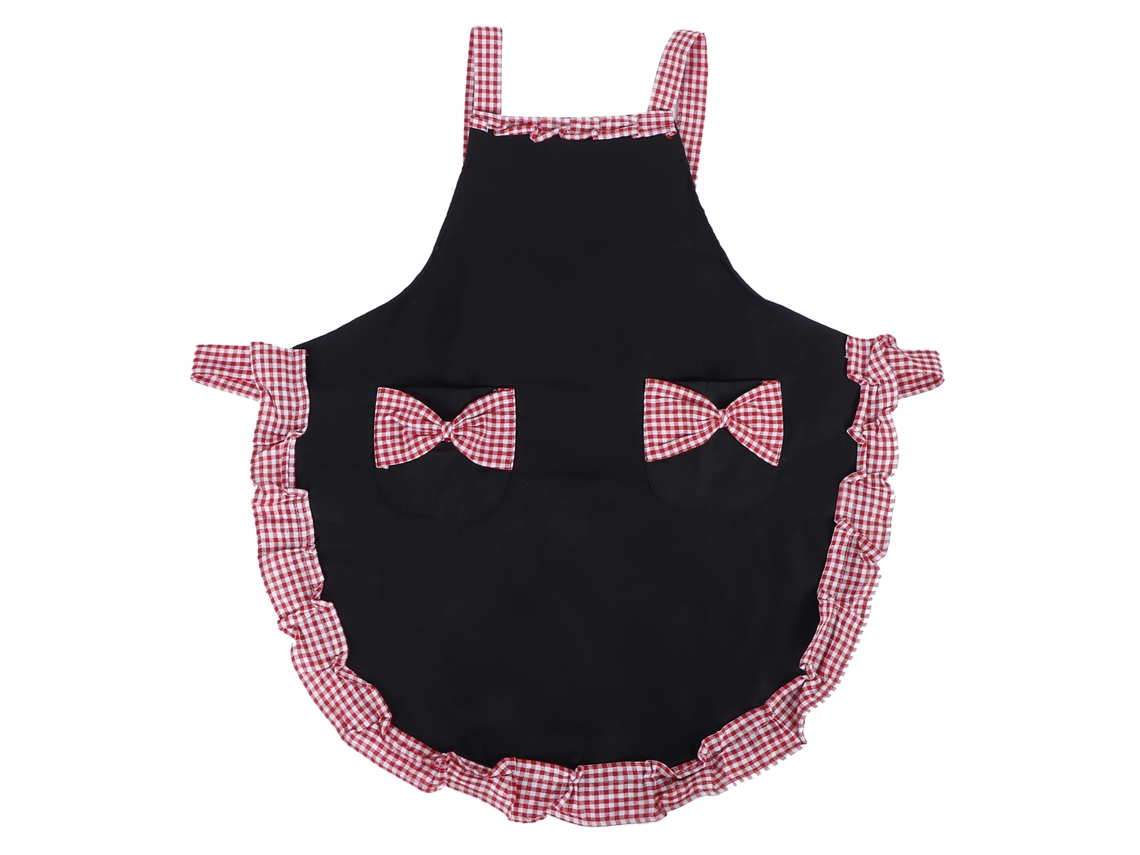 HYMNORA Delantal Femenino Vintage con Lazos, Encaje Decorativo y Bolsillo para Cocina y Utensilios de Cocina