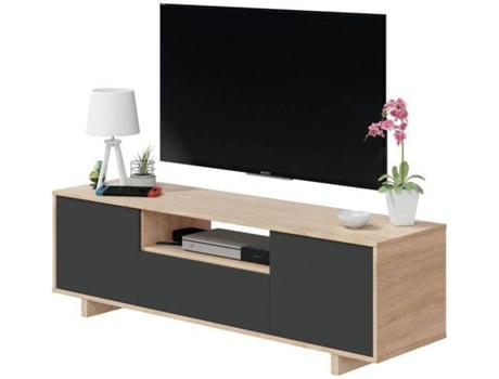 Mueble de TV HABITDESIGN Canadian - Antracita (Melamina - 150 x 47 x 41 cm)
