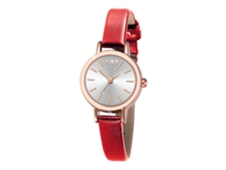Reloj De Pulsera De Cuarzo Para Parejas, Hombre Y Mujer, Correa De Pu, Estilo Moderno, Blanco Y Rojo.