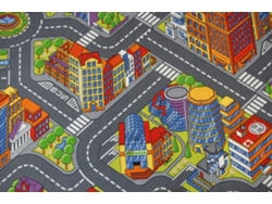 Alfombra Infantil Carreteras Big City Gris (200 x 500 cm)