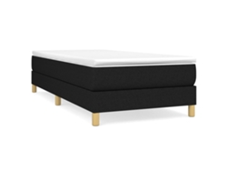 Maison Exclusive - Cama Box Spring Con Colchón Tela Negro 80x200 Cm